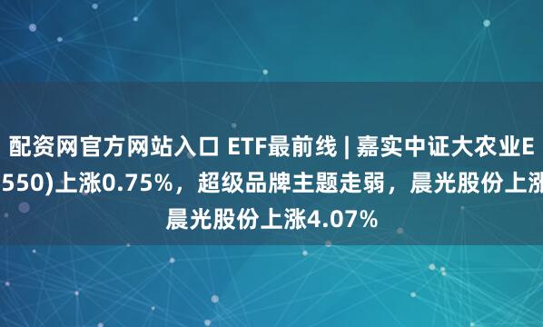 配资网官方网站入口 ETF最前线 | 嘉实中证大农业ETF(516550)上涨0.75%，超级品牌主题走弱，晨光股份上涨4.07%