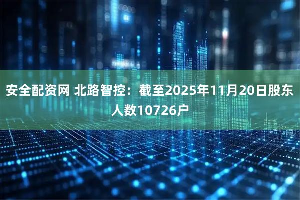 安全配资网 北路智控：截至2025年11月20日股东人数10726户